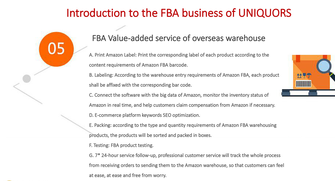 UNIQUORS Overseas Warehouses(FBA)